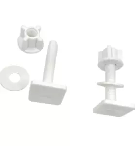 Plastic Toilet Seat Repair Kit Hinges Bottom Fitting Bolts Screws Bathroom White - Picture 1 of 7