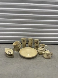 16 pc Pfaltzgraff Village Rustic Dinnerware Dish Set Tan Stoneware Plates Cups - Picture 1 of 4