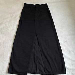 Maxi Skirt LUCKY BRAND Denim Front Slit 2/26 Black NWT Rigid - Picture 1 of 10