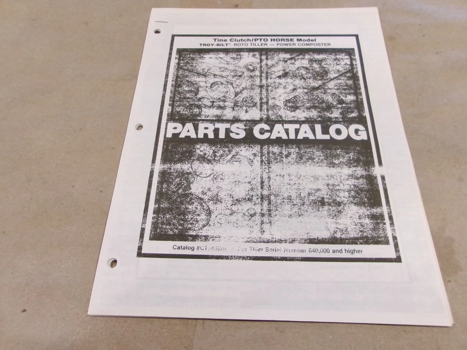 TROY-BILT ROTO TILLER POWER COMPOSTER TINE CLUTCH/PTO HORSE MODEL PARTS CATALOG - Изображение 1 из 1