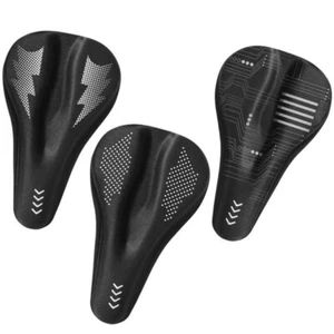 PU Leather Cycling Seat Cover GEL Silicone MTB Road Bike Cushion - Picture 1 of 14