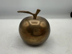 VINTAGE BRASS APPLE BELL MCM  - Picture 1 of 9