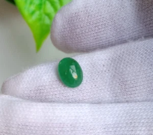 Esmeralda de Zambia sin calentar piedra preciosa suelta cabujón ovalado esmeralda natural 2,75 quilates - Imagen 1 de 5
