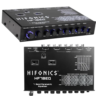 Hifonics 7-Band / 9-Volt Car Audio 1/2 DIN LINE-DRIVER MULTIPLE SOURCE PROCESSOR - Image 1 of 4