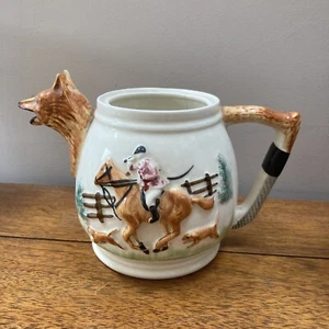 Portland Pottery PPC Fox & Hounds Fox Head Hunting Scene Teapot / Odd Lid Plant - Picture 1 of 9