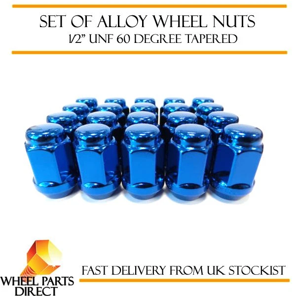 Tuercas de rueda de aleación azul (16) 1/2" UNF cónicas para Jaguar XK XK8 1950-2005 Foto 1 de 1