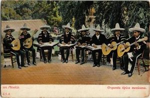 Antigua postal vintage músicos típica orquesta mexicana (1268) - Imagen 1 de 2