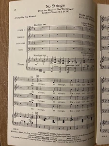 Ohne Saiten von Richard Rodgers TTBB Vintage Noten (1962) - Bild 1 von 2