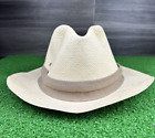 Vintage Stetson Genuine Panapore  Straw Hat Cat Made Grafton 7 1/2 - 7 5/8