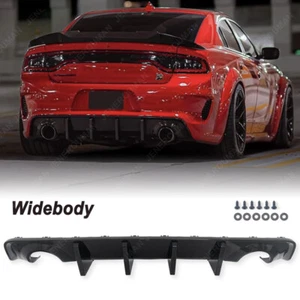 Carbon Fiber Look Rear Bumper Diffuser Lip For 2020-2023 Dodge Charger Widebody - Picture 1 of 7