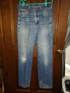 Hombre Carhartt 32x33 Traditional Straight Leg Jeans 100% algodón Distressed Denim - Imagen 1 de 7