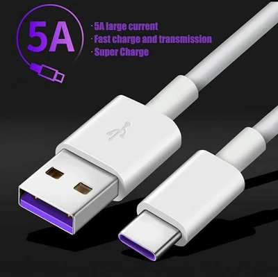 Cable de datos USB tipo C 5A carga rápida USB-A a USB-C cargador lote cable para teléfono Foto 1 de 4