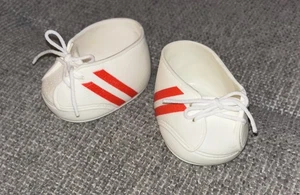 Vintage Cabbage Patch Kinder/Puppe weiß mit roten Streifen Schuhe zum Binden CPK 113 - Bild 1 von 6