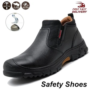Mens Waterproof Boots Leather Safety ShoesComposite Toe Cap Work Boots Non Slip - Picture 1 of 33