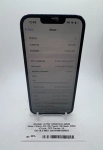 Apple iPhone 13 Pro - Azul - 128GB - (Desbloqueado) - A2636 - Funcional - Imagen 1 de 9