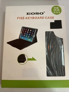 EOSO Black PU Leather Keyboard Case for iPad 2/3/4 F16S Apple Fit 7.5” X 9.5” - Picture 1 of 9