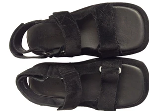 Autograph Sandals Shoes Espadrille Women 3UK/36EU Flat Leather Black - Picture 1 of 24