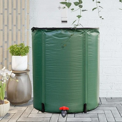 100 Litre Collapsible Rain Water Barrel Tank Butt Storage Spout Collector - Image 1 of 4