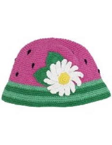 New Daylee Design WATERMELON Crocheted Cap PINK Baby Girl 6-12 mos Hat - Picture 1 of 2