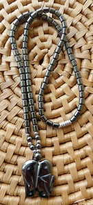 Collana con ciondolo elefante ematite gioielli etnici - Foto 1 di 1