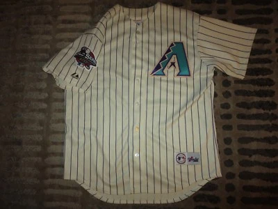 Steve Finley #12 Arizona Diamondbacks 2001 World Series Majestic Jersey LG L  - Image 1 of 4