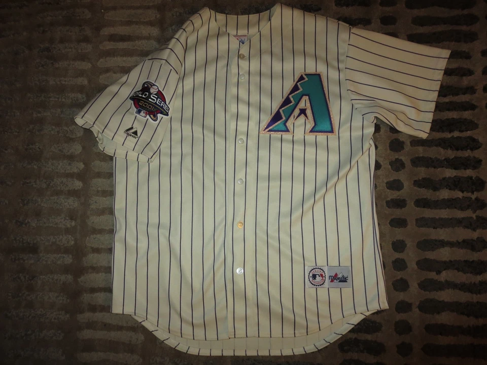 Steve Finley #12 Arizona Diamondbacks 2001 World Series Majestic Jersey LG L  - Image 1 of 4