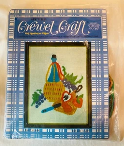 VINTAGE, VERSIEGELT, CREWEL BASTELSET "FRUIT 'N WINE" - SEW 'N TELL - NEU IN VERPACKUNG - Bild 1 von 5