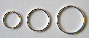 STERLING SILVER SEAMLESS NOSE RING IN 8MM-10MM-12MM SIZES 5050