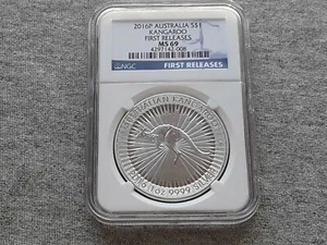 2016P AUSTRALIA $1 KANGAROO MS69 FIRST RELEASES NGC CERTIFIED - Picture 1 of 9