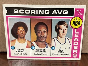 JULIUS ERVING 1974 TOPPS ABA AVERAGE SCORING LEADERS #207 - NEW YORK NETS