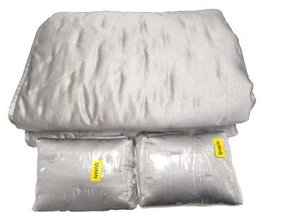 Hotel Collection Glint Full / Queen Quilted  Coverlet  and two Shams Silver - Image 1 of 4