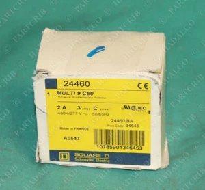 Square D Multi 9 C60 24460 2a 3p 480v 3 pole amp 2 Merlin Gerin circuit breaker - Picture 1 of 3