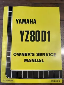 Yamaha YZ80D1 11626-07-95 Owner's Service Manual - Picture 1 of 3