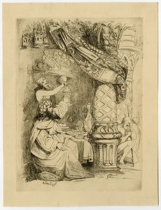 Antiker Meisterdruck-GENRE-ALLEGORIE-GLUTTONIE-Vianden-ca. 1844 - Bild 1 von 1