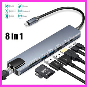 8 in 1 Multiport USB-C Hub Type C To USB 3.0 4K HDMI Adapter For Macbook Pro USA