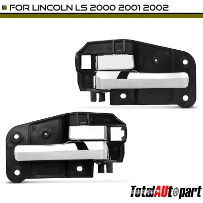 2 хромированные черные внутренние дверные ручки для Lincoln LS 2000-2002 передние левые и правые - Изображение 1 из 4