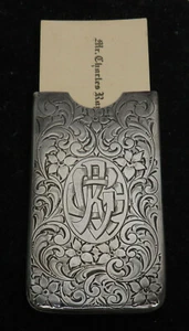 VICTORIAN ERA STERLING SILVER CALLING CARD CASE - Picture 1 of 3