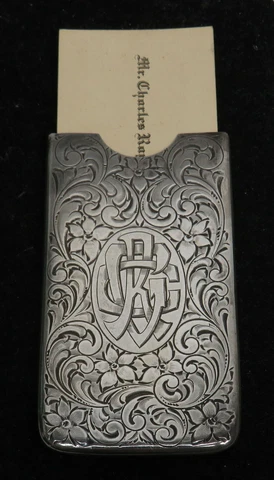 VICTORIAN ERA STERLING SILVER CALLING CARD CASE Cover