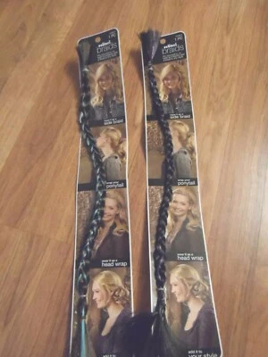 2 divertidas trenzas marrón oscuro/púrpura turquesa ~ alfiler en envoltura de cola de caballo por Scunci Foto 1 de 4