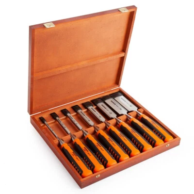 Bahco Bevel Edge Wood Chisel Set 8 Piece in Wooden Box 424P-S8-EUR - Image 1 of 4