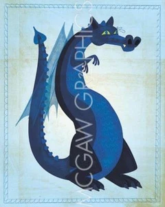 Impresión artística dorada Blue Dragon John W 10x8 - Imagen 1 de 1