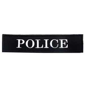 POLICE TAB POLICEMAN TACTICAL MILITARY ISAF OPS SWAT HOOK LOOP PATCH BADGE BLACK - Picture 1 of 4