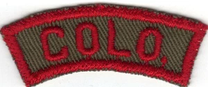 BOY SCOUT COLORADO (COLO.) KRS KHAKI AND RED STATE STRIP WHITE BACK STITCH   - Picture 1 of 2