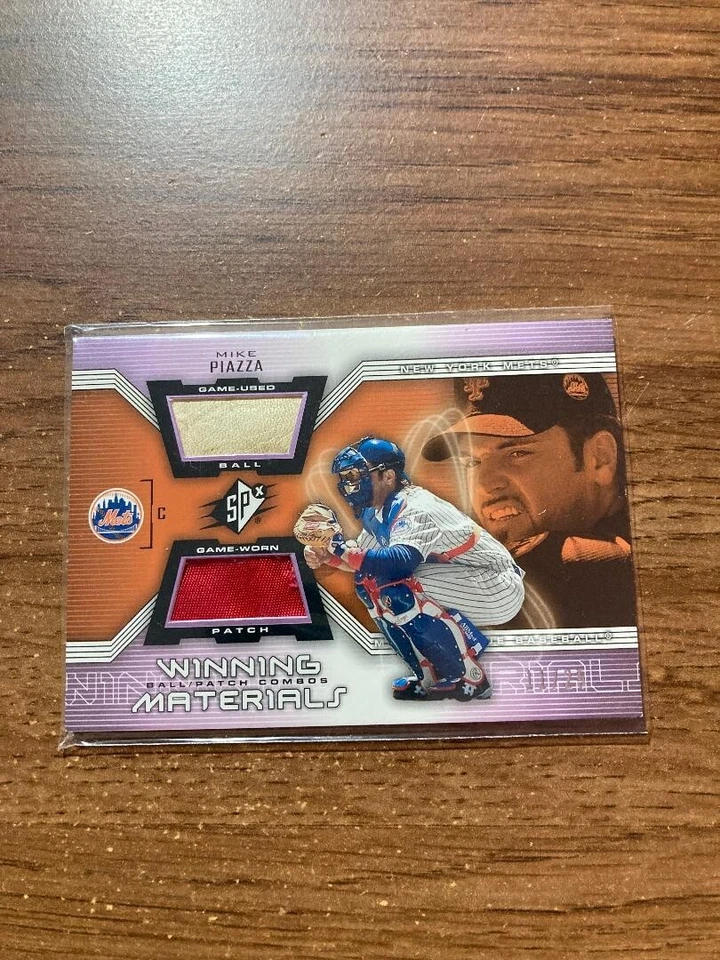 2002 SPx: Winning Materials Ball Patch Combos #PCMP Mike Piazza #/25 Mets - Image 1 of 1