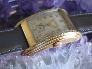 Bulova Vintage "Right-Angle" 10K RGP Art Deco Wedge Shaped Wrist Watch - Picture 1 of 13