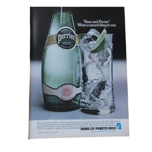 Rums of Puerto Rico 1982 con mezclador Perrier - Anuncio impreso vintage - Imagen 1 de 3