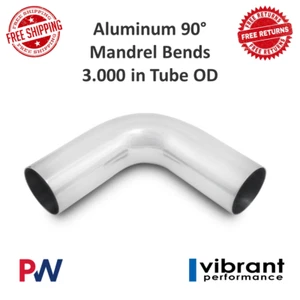 Vibrant Performance 2176 Aluminum Polished 90 Degree Mandrel Bends 3" Tube OD - Picture 1 of 9