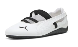💕 PUMA Speedcat Ballet Leather White Black Flats Sneakers 403587-01 WOMENS 10 - Picture 1 of 8