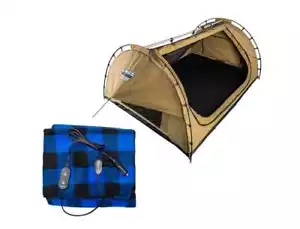 Kings Big Daddy Deluxe Double Swag camping+12V Electric Blanket washable 140x100 - Picture 1 of 12