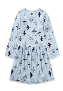 Teesammlung Kind Mädchen langärmelig Rock Heftklammerkleid Seevögel Größe 4 oder 5 - Bild 1 von 2
